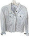 Tribal Jeans Size M White Cotton Blend Long Sleeve Raw Hem Denim Jacket White / M