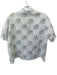 Brooke Wright Size S/M White & Gray Cotton Short Sleeve Bulldog V Neck Top White & Gray / S/M