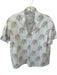 Brooke Wright Size S/M White & Gray Cotton Short Sleeve Bulldog V Neck Top White & Gray / S/M