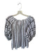 Tyler Boe Size S Black & Peach Linen 3/4 Balloon Sleeve Striped V Neck Top Black & Peach / S