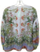 Alice & Olivia Size M Green & Orange Cotton & Silk Long Balloon Sleeve Top Green & Orange / M
