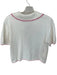 Rails Size M White & Pink Cotton Short Sleeve 2 button Stitching Collar Sweater White & Pink / M