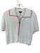 Rails Size M White & Pink Cotton Short Sleeve 2 button Stitching Collar Sweater White & Pink / M