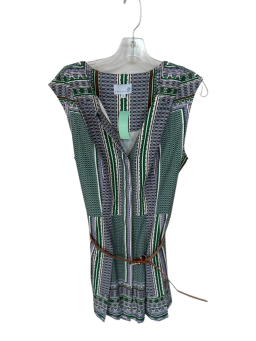 Cartolina Size M Green & Purple Polyester Blend Sleeveless Kaleidoscope Dress Green & Purple / M