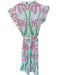 Sheridan French Size M Green & Pink Cotton Flutter Sleeves Palm Trees Dress Green & Pink / M