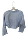 Pearl by Lela Rose Size S Slate Blue Cotton Long Sleeve Circle Cut Outs Top Slate Blue / S