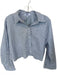 Pearl by Lela Rose Size S Slate Blue Cotton Long Sleeve Circle Cut Outs Top Slate Blue / S