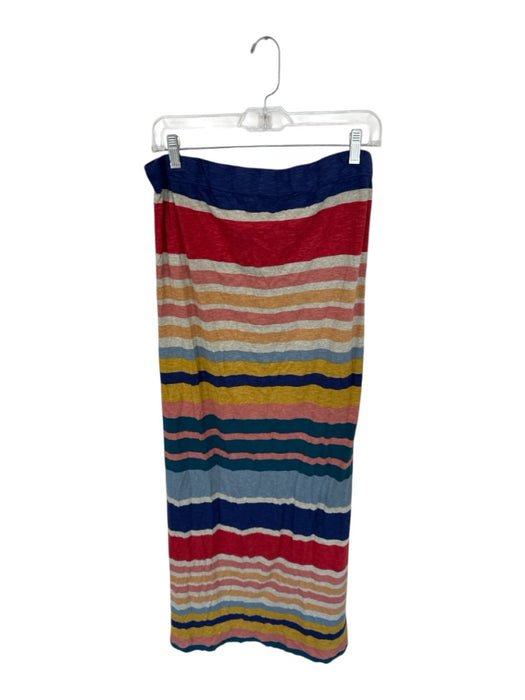 Daily Practice Size XL Navy & Orange Cotton Strapless Striped Maxi Dress Navy & Orange / XL