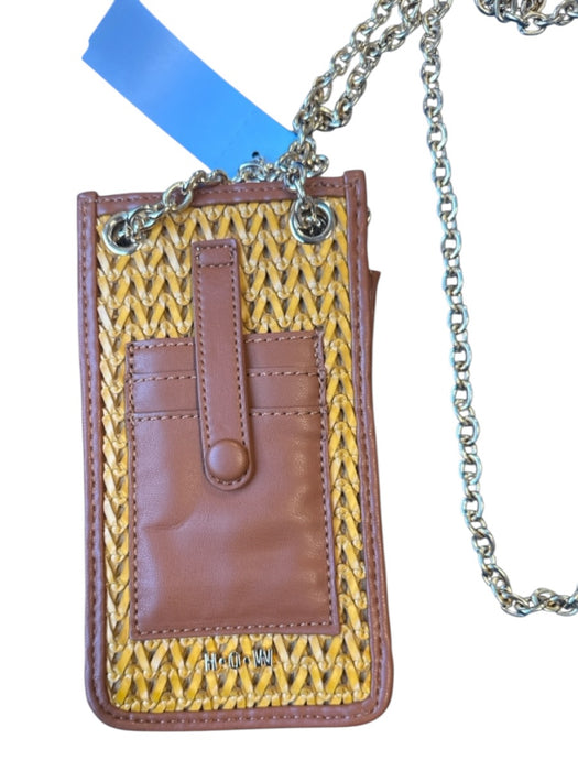 House of Want Brown & Tan Vegan Leather Woven Chain Strap Crossbody Bag Brown & Tan / XS