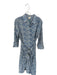 Shoshanna Size L Blue & Cream Cotton Long Sleeve Checkered Front Tie Dress Blue & Cream / L