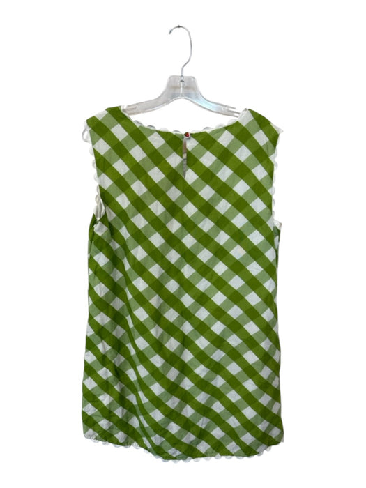 Elizabeth James the Label Size M Green & White Cotton Sleeveless Checkered Dress Green & White / M