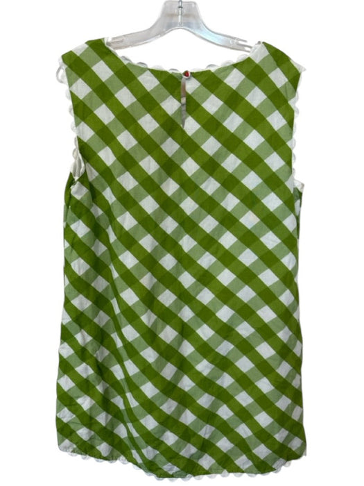 Elizabeth James the Label Size M Green & White Cotton Sleeveless Checkered Dress Green & White / M