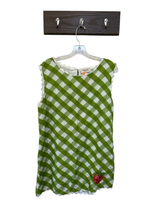 Elizabeth James the Label Size M Green & White Cotton Sleeveless Checkered Dress Green & White / M