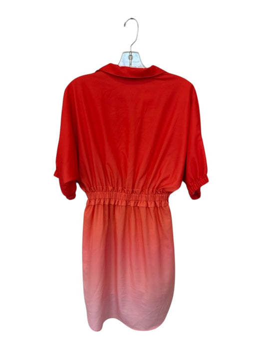 Emily McCarthy Size M Orange & Purple Polyester Short Sleeve Ombre Collar Dress Orange & Purple / M