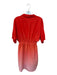 Emily McCarthy Size M Orange & Purple Polyester Short Sleeve Ombre Collar Dress Orange & Purple / M