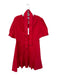 S'edge Size L Red Cotton Short Balloon Sleeve Buttons Drop Waist Belt Inc Dress Red / L