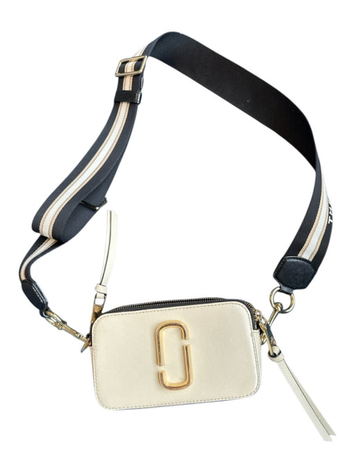 Marc Jacobs Tan & black Pleather Gold hardware Crossbody Strap Purse Tan & black