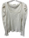 7 For All Mankind Size M Cream White Cotton Blend Ribbed Square Neck Top Cream White / M