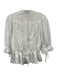 Polo Ralph Lauren Size 6 White Linen Semi Sheer Button Down Half Sleeve Top White / 6