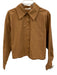 Stateside Size M Light Brown Cotton Button Down Pocket Collared Long Sleeve Top Light Brown / M