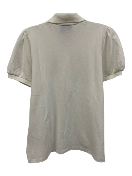Tuckernuck Size M White Cotton Quarter Button Collared short sleeve Top White / M