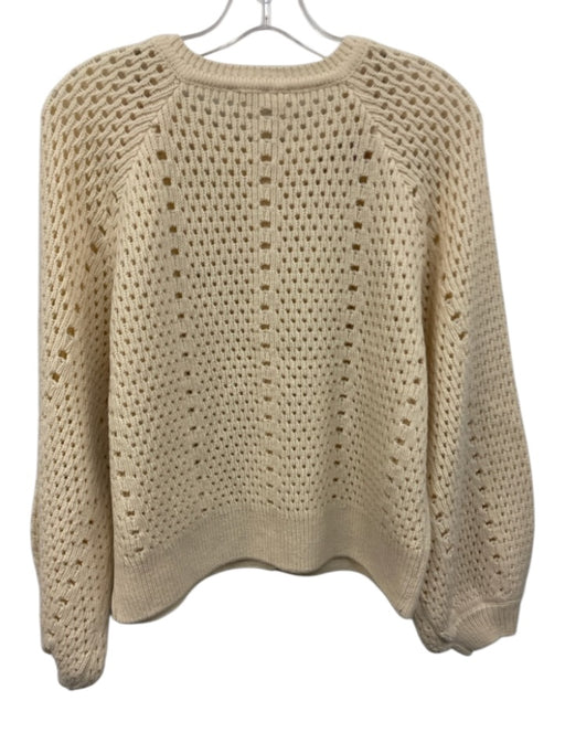 Hyacinth House Size M Cream, Red, Green Acylic Button Neck Open Knit Cardigan Cream, Red, Green / M