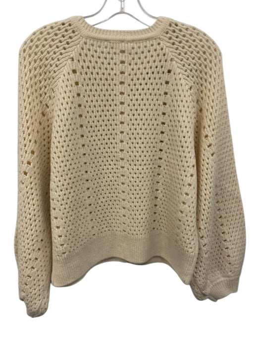 Hyacinth House Size M Cream, Red, Green Acylic Button Neck Open Knit Cardigan Cream, Red, Green / M