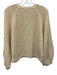 Hyacinth House Size M Cream, Red, Green Acylic Button Neck Open Knit Cardigan Cream, Red, Green / M