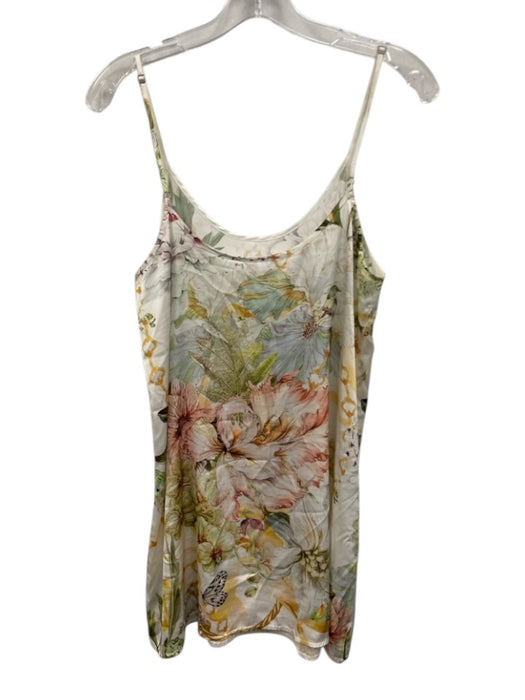 Wrap Up by VP Size S White, Green, Pink Polyester Floral Abstract Dress White, Green, Pink / S