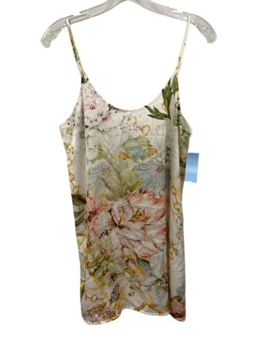Wrap Up by VP Size S White, Green, Pink Polyester Floral Abstract Dress White, Green, Pink / S