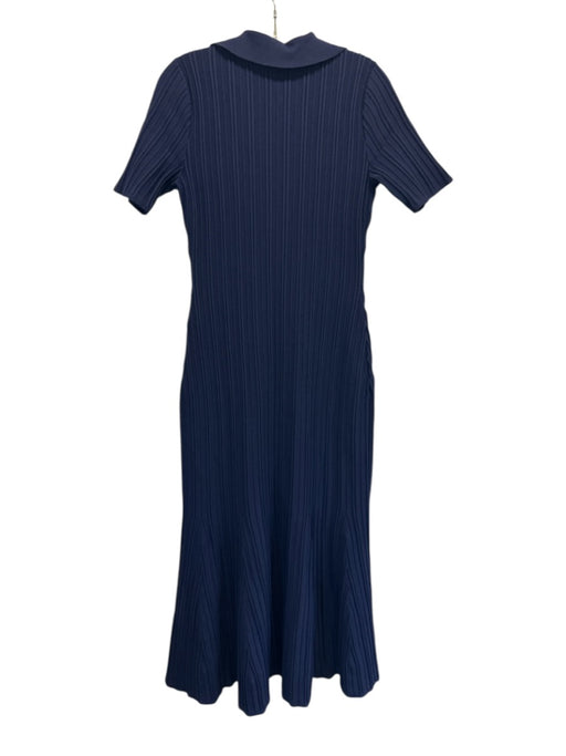 Shoshanna Size M Navy Rayon Button Down Pintuck Pockets short sleeve Dress Navy / M