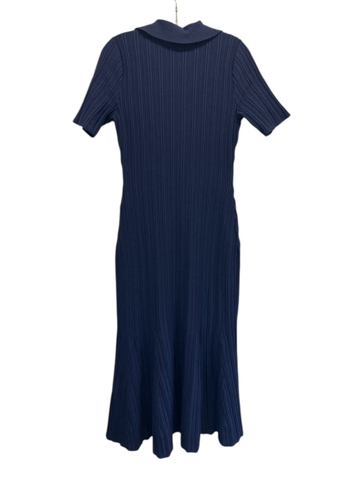 Shoshanna Size M Navy Rayon Button Down Pintuck Pockets short sleeve Dress Navy / M