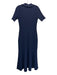 Shoshanna Size M Navy Rayon Button Down Pintuck Pockets short sleeve Dress Navy / M