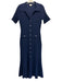 Shoshanna Size M Navy Rayon Button Down Pintuck Pockets short sleeve Dress Navy / M