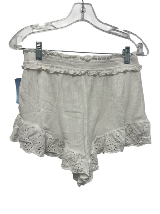 Show Me Your Mumu Size M White Cotton Eyelet Detail Ruffle Detail Short Set White / M