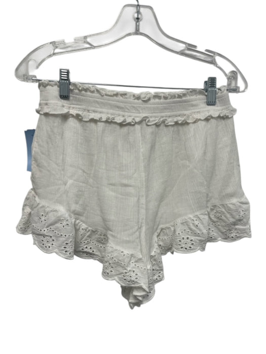 Show Me Your Mumu Size M White Cotton Eyelet Detail Ruffle Detail Short Set White / M