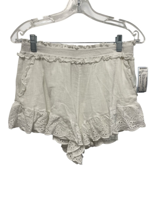 Show Me Your Mumu Size M White Cotton Eyelet Detail Ruffle Detail Short Set White / M