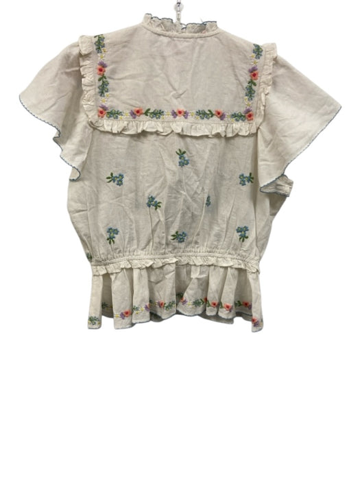 Show Me Your Mumu Size L White, Pink, Blue Cotton Ruffle Detail Short Set White, Pink, Blue / L