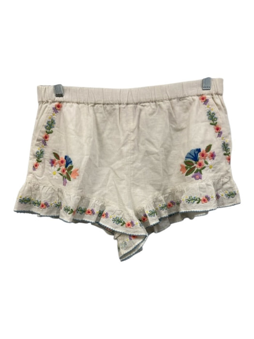 Show Me Your Mumu Size L White, Pink, Blue Cotton Ruffle Detail Short Set White, Pink, Blue / L