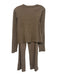 Donni. Size M Taupe Brown Cotton Button Down Ribbed Long Sleeve Pants Set Taupe Brown / M