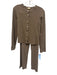 Donni. Size M Taupe Brown Cotton Button Down Ribbed Long Sleeve Pants Set Taupe Brown / M