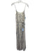 Joie Size S Cream & Blue Silk Floral Spaghetti Strap Button Accent Dress Cream & Blue / S