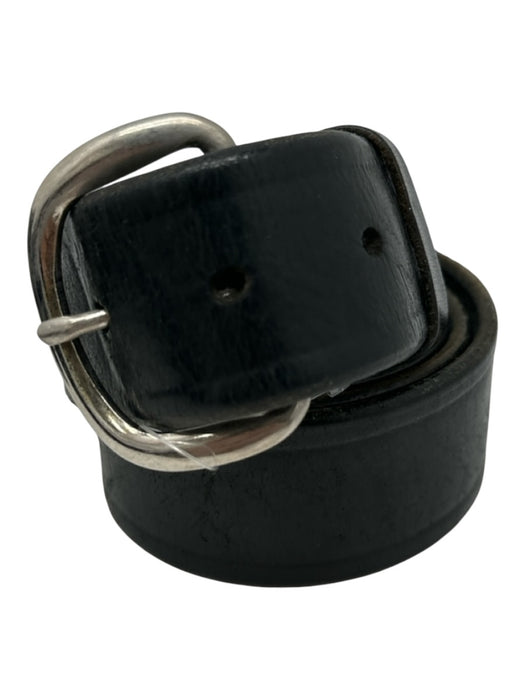 No Brand Black Leather Solid Men's Belt Black