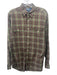 Polo Size M Green & Purple Print Cotton Plaid Button Up Men's Long Sleeve Shirt Green & Purple Print / M