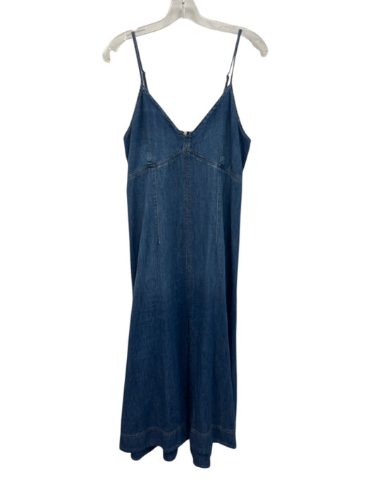 Reformation Jeans Size M / 10 Blue Cotton Denim Spaghetti Strap V Neck Dress Blue / M / 10