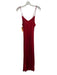 Nation Size M Red Viscose Spaghetti Strap Fringe Trim Slip Maxi Dress Red / M