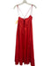 La Ligne Size M Red Orange Cotton Spaghetti Strap Ribbon Trim Tie Straps Dress Red Orange / M
