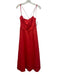 La Ligne Size M Red Orange Cotton Spaghetti Strap Ribbon Trim Tie Straps Dress Red Orange / M