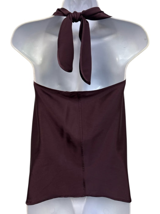 Ramy Brook Size S Dark Purple Silk Blend Halter Tie Top Cowl neck Sleeveless Top Dark Purple / S