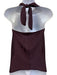 Ramy Brook Size S Dark Purple Silk Blend Halter Tie Top Cowl neck Sleeveless Top Dark Purple / S